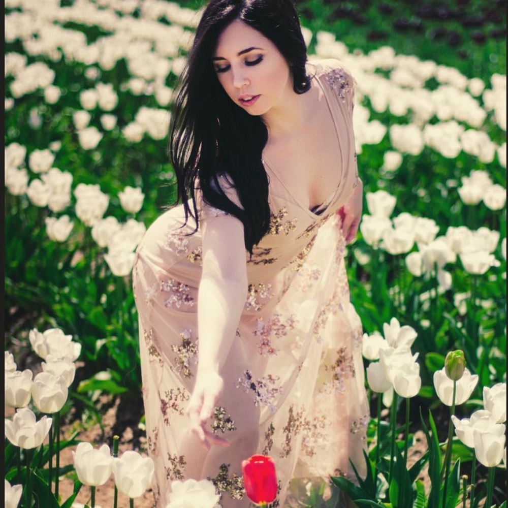 Heated Tiger Mist Maxi Dress In Nude/Blush